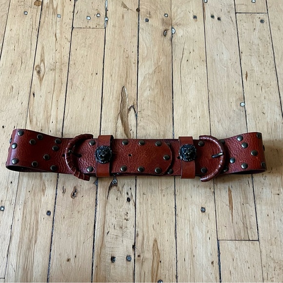 Diesel Dark Brown Studded Leather Belt - Picture 1 of 7